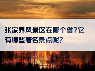 张家界风景区在哪个省？它有哪些著名景点呢？
