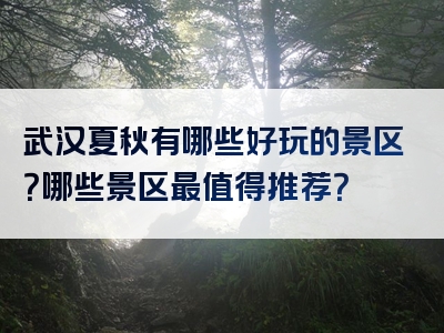 武汉夏秋有哪些好玩的景区？哪些景区最值得推荐？