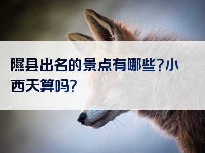 隰县出名的景点有哪些？小西天算吗？