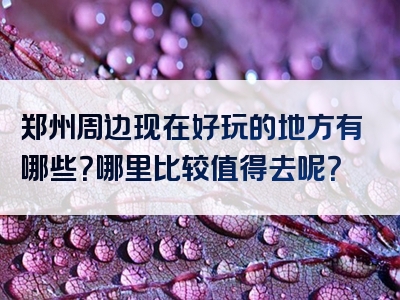 郑州周边现在好玩的地方有哪些？哪里比较值得去呢？