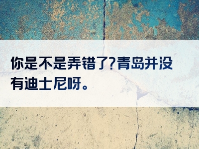 你是不是弄错了？青岛并没有迪士尼呀。