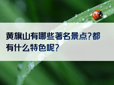 黄旗山有哪些著名景点？都有什么特色呢？