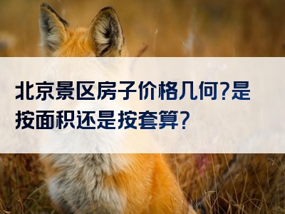 北京景区房子价格几何？是按面积还是按套算？