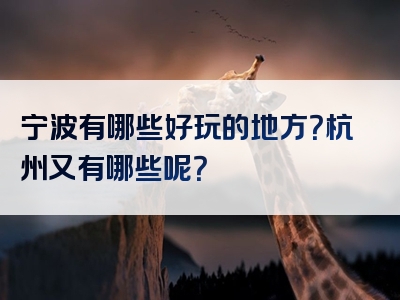 宁波有哪些好玩的地方？杭州又有哪些呢？