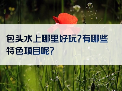包头水上哪里好玩？有哪些特色项目呢？