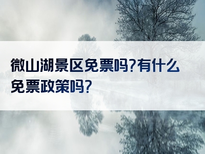 微山湖景区免票吗？有什么免票政策吗？