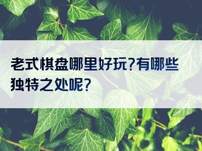 老式棋盘哪里好玩？有哪些独特之处呢？