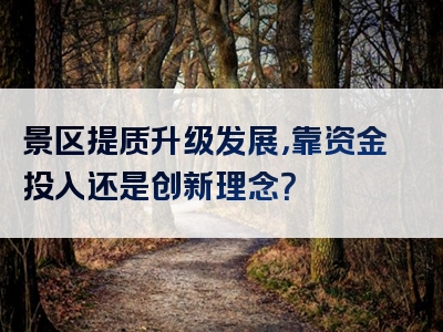 景区提质升级发展，靠资金投入还是创新理念？