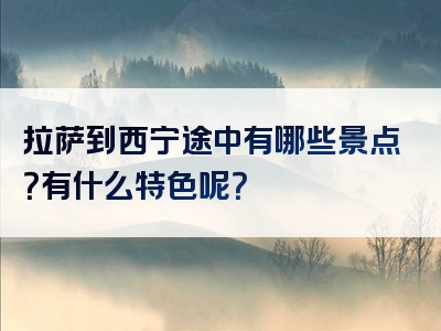 拉萨到西宁途中有哪些景点？有什么特色呢？