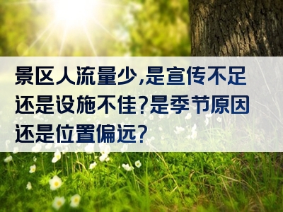 景区人流量少，是宣传不足还是设施不佳？是季节原因还是位置偏远？
