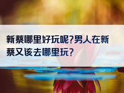 新蔡哪里好玩呢？男人在新蔡又该去哪里玩？