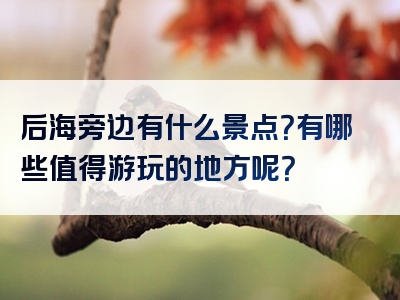 后海旁边有什么景点？有哪些值得游玩的地方呢？