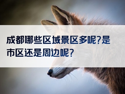 成都哪些区域景区多呢？是市区还是周边呢？