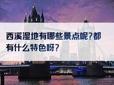 西溪湿地有哪些景点呢？都有什么特色呀？
