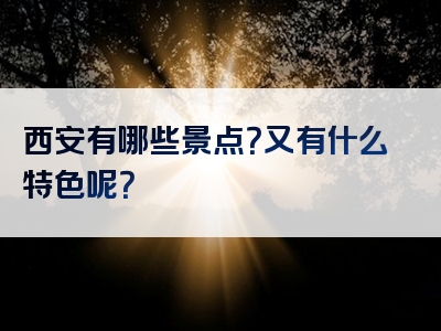 西安有哪些景点？又有什么特色呢？