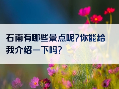 石南有哪些景点呢？你能给我介绍一下吗？