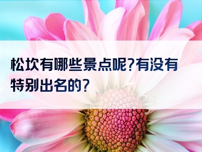 松坎有哪些景点呢？有没有特别出名的？