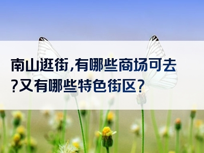 南山逛街，有哪些商场可去？又有哪些特色街区？