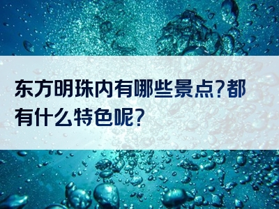 东方明珠内有哪些景点？都有什么特色呢？