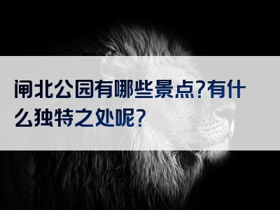 闸北公园有哪些景点？有什么独特之处呢？
