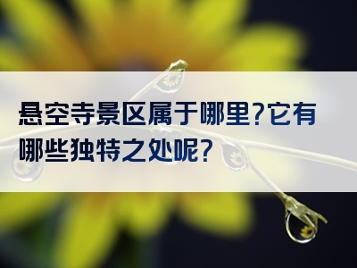 悬空寺景区属于哪里？它有哪些独特之处呢？