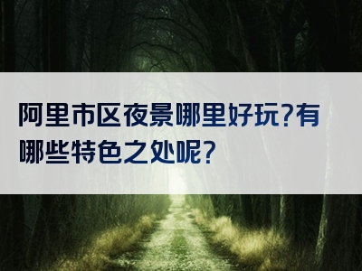 阿里市区夜景哪里好玩？有哪些特色之处呢？