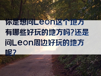 你是想问Leon这个地方有哪些好玩的地方吗？还是问Leon周边好玩的地方呢？