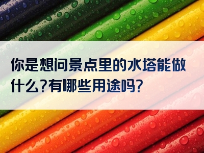你是想问景点里的水塔能做什么？有哪些用途吗？