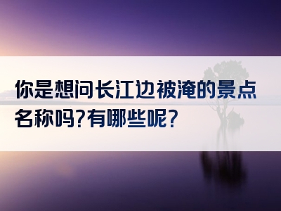 你是想问长江边被淹的景点名称吗？有哪些呢？