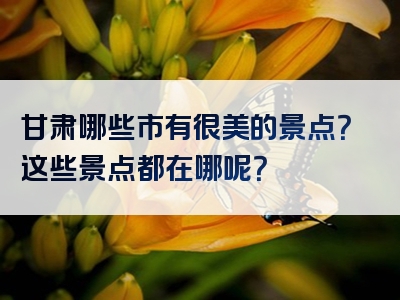 甘肃哪些市有很美的景点？这些景点都在哪呢？