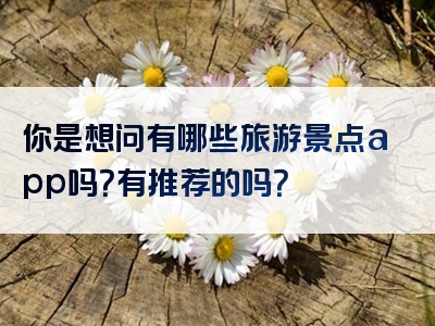 你是想问有哪些旅游景点app吗？有推荐的吗？