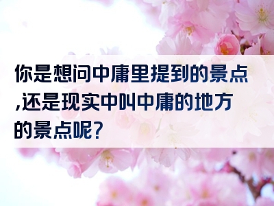 你是想问中庸里提到的景点，还是现实中叫中庸的地方的景点呢？