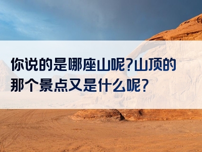 你说的是哪座山呢？山顶的那个景点又是什么呢？