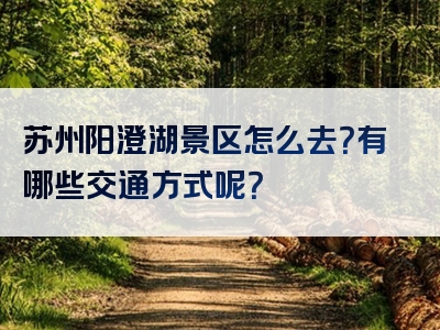 苏州阳澄湖景区怎么去？有哪些交通方式呢？