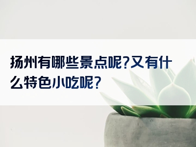 扬州有哪些景点呢？又有什么特色小吃呢？