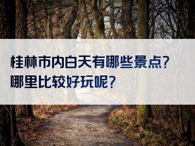 桂林市内白天有哪些景点？哪里比较好玩呢？