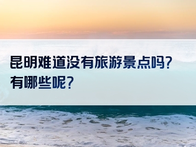 昆明难道没有旅游景点吗？有哪些呢？