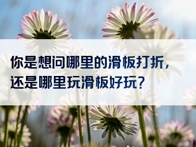你是想问哪里的滑板打折，还是哪里玩滑板好玩？