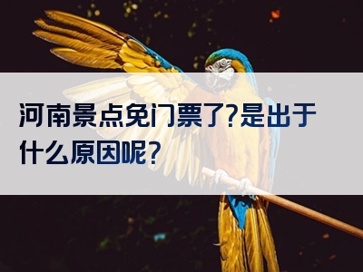 河南景点免门票了？是出于什么原因呢？