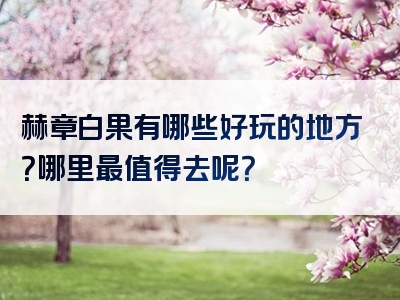 赫章白果有哪些好玩的地方？哪里最值得去呢？