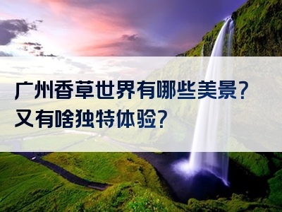 广州香草世界有哪些美景？又有啥独特体验？