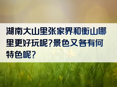 湖南大山里张家界和衡山哪里更好玩呢？景色又各有何特色呢？