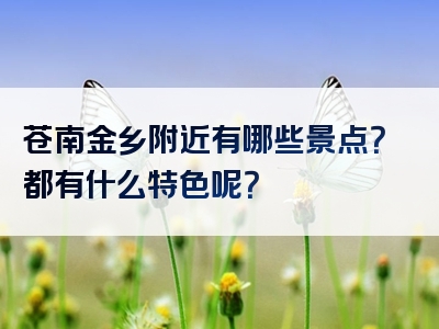 苍南金乡附近有哪些景点？都有什么特色呢？