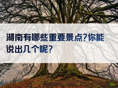湖南有哪些重要景点？你能说出几个呢？