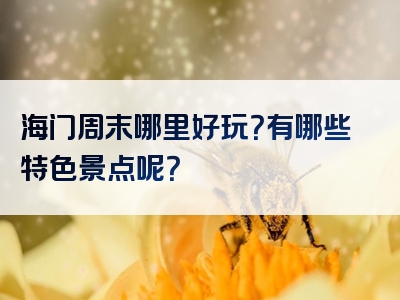 海门周末哪里好玩？有哪些特色景点呢？