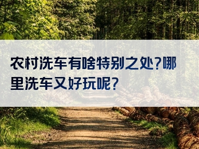 农村洗车有啥特别之处？哪里洗车又好玩呢？