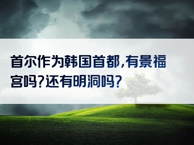 首尔作为韩国首都，有景福宫吗？还有明洞吗？