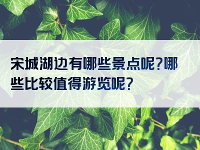 宋城湖边有哪些景点呢？哪些比较值得游览呢？