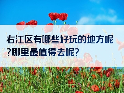 右江区有哪些好玩的地方呢？哪里最值得去呢？