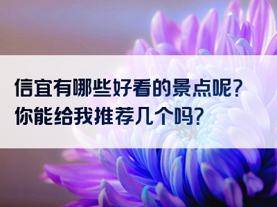 信宜有哪些好看的景点呢？你能给我推荐几个吗？